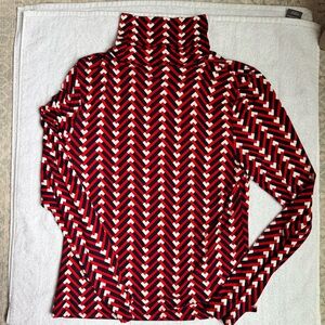 Boden Red, Navy, White Chevron T-Neck